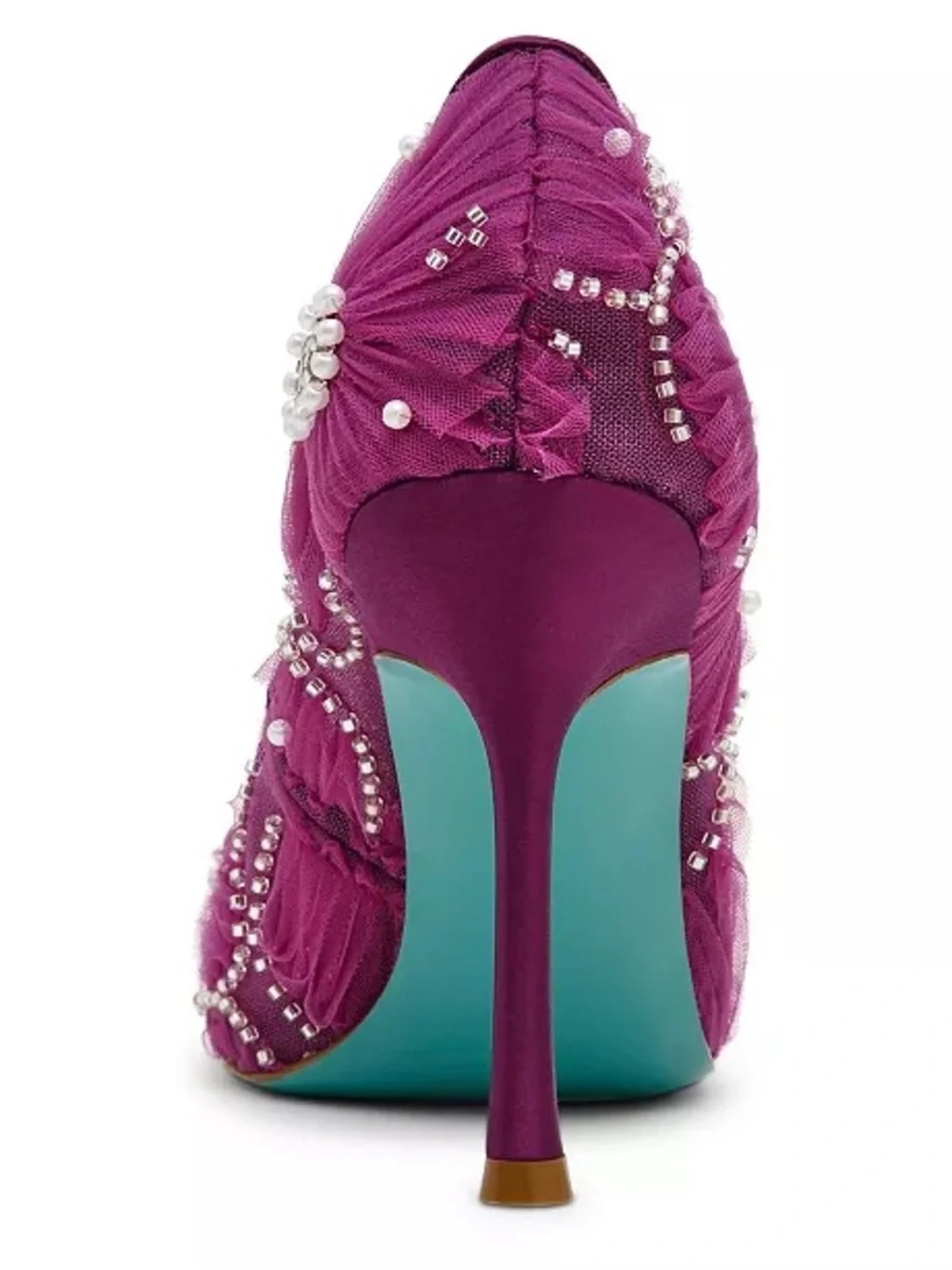 Betsey Johnson Fuchsia Roxy Tulle Floral Pump - Picture 5 of 6